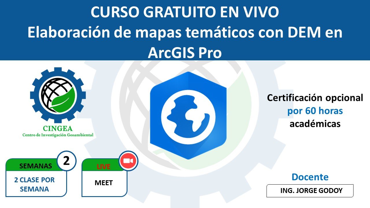 Curso Gratuito – Elaboración de mapas temáticos con DEM (ArcGIS Pro)